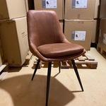 Set van 6 eetkamerstoelen, cognac