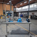 3x Elektrisch gereedschap op verrijdbare werkbank HBM en Gude