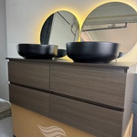 Badmeubel 120cm incl. 2 waskommen en 2x led spiegel, Kraftbad, Essen 1