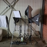 6x Diverse studio lamp o.a. Bresser