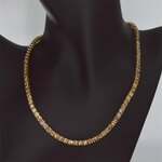 Gouden exclusieve tennis collier met champagne en cognac diamanten