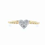 Gouden ring met een hartje vol gezet met diamanten