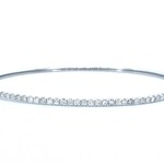 Witgouden bangle armband met natuurlijke briljant geslepen diamanten