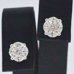 WItgouden oorbellen met diamant