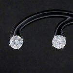 Witgouden solitair oorbellen met natuurlijke diamanten van 2.80 carat