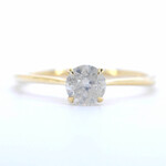 Gouden ring solitair met natuurlijke briljant geslepen diamanten