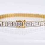 Gouden tennisarmband met 2 rijen diamanten 1.50 carat