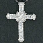 Witgouden kruishanger met diamanten, excl. ketting