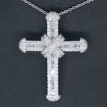 Witgouden kruishanger met diamanten, excl. ketting