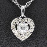 Witgouden hanger met diamanten in hartvorm, excl. ketting