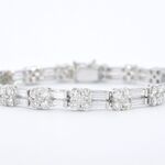 Gouden armband met briljant en baguette geslepen diamanten