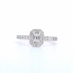 Rosegouden ring met natuurlijke baguette en briljant geslepen diamante