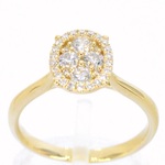 Gouden ring met diamanten in ovaal vorm