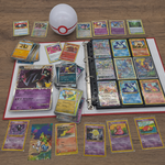 Pokémon kaartenverzameling met map, losse kaarten en Poké Ball-opbergd