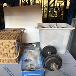 Partij w.o. picknickmand, Led paneel, halterset