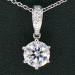Witgouden solitair hanger met een diamant van 1.00 carat, excl. kettin