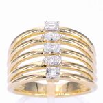 Gouden ring met 5 bijzondere diamanten