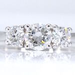 Witgouden trinity ring met briljant geslepen diamanten