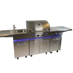 Gasbarbecue Vonato, RVS Keuken Grill Chef 4, mat geborsteld RVS