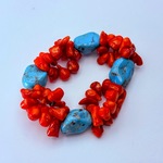 Turqoise en bloedkoraal armband