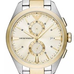 Emporio Armani two tone chronograph herenhorloge