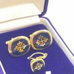 Antieke Patek Philippe 18kt gold filled manchetknopen + tie-pin met go