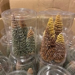 Ca. 226x Decoratieve kerstboom, House Of Seasons, 4 stuks, H14 x Ø6
