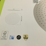4x Douchekop voor stortdouche doorsnee 40 cm. Aqua Su, Santico, chroom