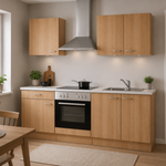 Design keuken met apparatuur, Rudy, eiken