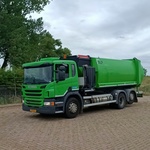 Vuilniswagen, Scania, P280 zijlader Haller, 2016
