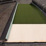 Ca. 6,4m2 Kunstgras, 10 mm hoog, groen, wit