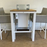 Bartafel met vuurpit SUNS , Monte Vari bartafel , MW / soft grey
