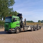 Vrachtwagen, Scania, G440 met laadkraan Hiab XS 288 Hipro en haakarm,