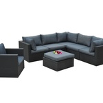Loungeset Vonato Elena Zwart wicker