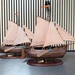 2x Gedetailleerd houten scheepsmodel Enkhuizer Bol 1902