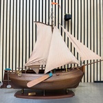 Gedetailleerd houten scheepsmodel Enkhuizer Bol 1902 lengte 90 cm