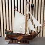 Gedetailleerd houten scheepsmodel Fries Stratenjacht
