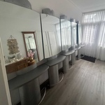 5x Kappersmeubel met spiegel 208×70 cm aluminium