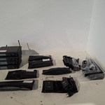 Microfoonset, Shure, 4x SLX4 met beltpack, 1x handheld en accesoires
