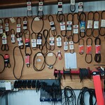 partij V-snaren, kabel en slagenklemmen