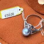Zilveren ring met Akoya parel