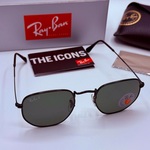 Rayban zonnebril Hexagonal black green polarized