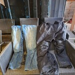 2x Diverse motorbroek, maat 4XL en 38