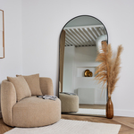 Design spiegel met boog zwart 200×100 cm