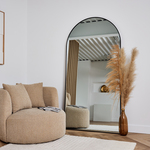 Design spiegel met boog zwart 200×100 cm