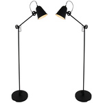 2x Zwarte staande lamp Dolphin 1325ZW met E27 fitting, Anne Light, 132