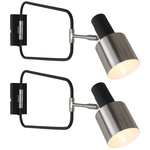 2x Wandlamp verstelbaar E27, Anne Light, Fjorgard 1699ZW, Zwart Staal,