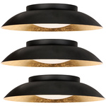 3x Plafondlamp 3 staps dimbaar, Steinhauer, Brotke 4127ZW, Zwart / Gou
