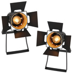 2x Industriële tafellamp met E27 fitting, Mexlite, Carré 3380ZW, Zwart