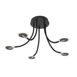 Plafondlamp met glas en LED, Steinhauer, Turound 3375ZW, Zwart, 2026